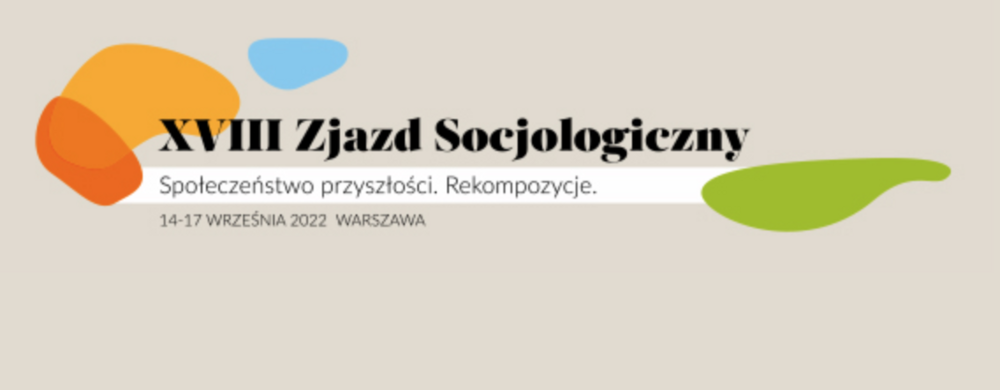 Logo XVIII Zjazdu Socjologicznego PTS „Społeczeństwo przyszłości. Rekompozycje” w Warszawie.